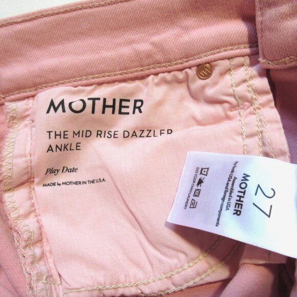 NWT Mother Mid Rise Dazzler Ankle in Play Date Quartz Pink Stretch Jeans 27 - Picture 4 of 8